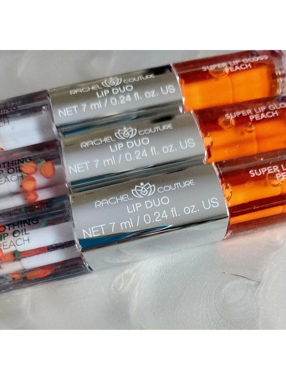 Rachel Couture Maurices Peach 🍑 Lip Duo Oil Gloss ~ 3 NEW